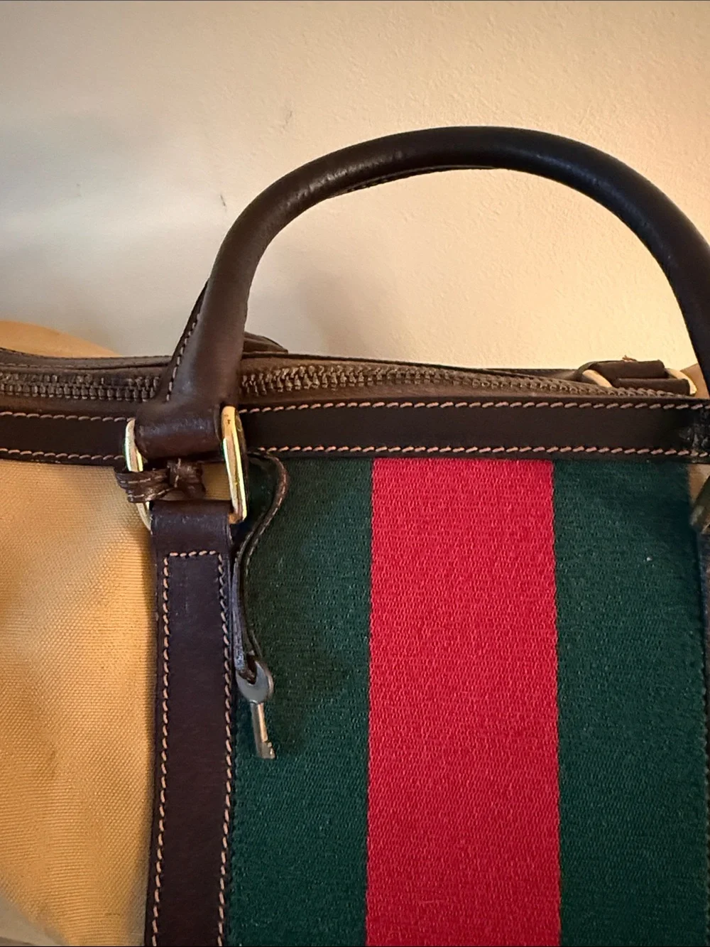Vintage Gucci Web Stripe Weekender Bag